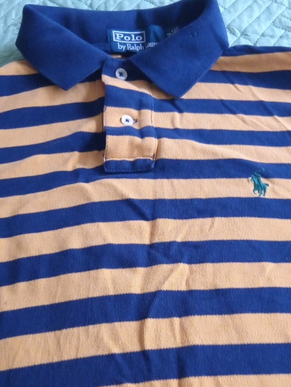 Polo by Ralph Lauren Navy and Yellow Striped Kids Polo